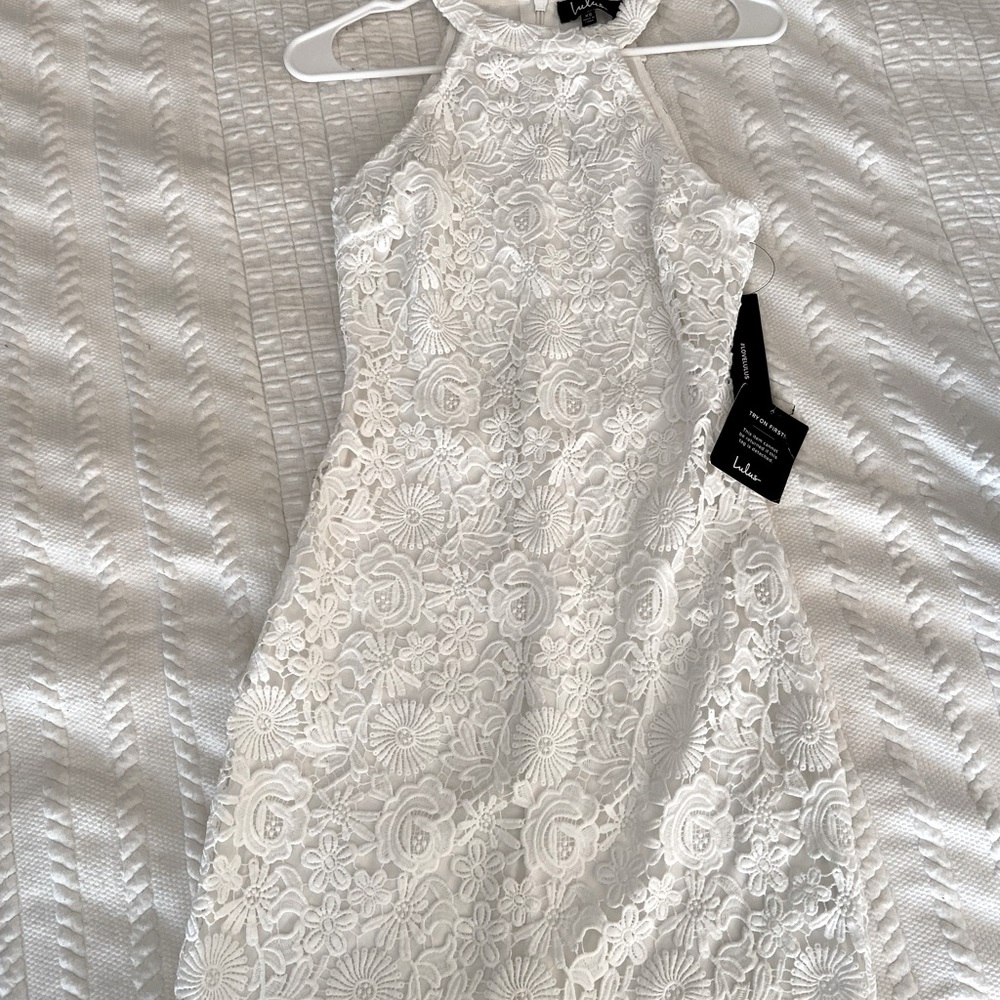 Lulus: Love Poem Ivory Lace Mini Dress